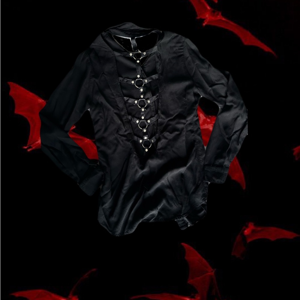 Hot Topic Black Button Down Shirt